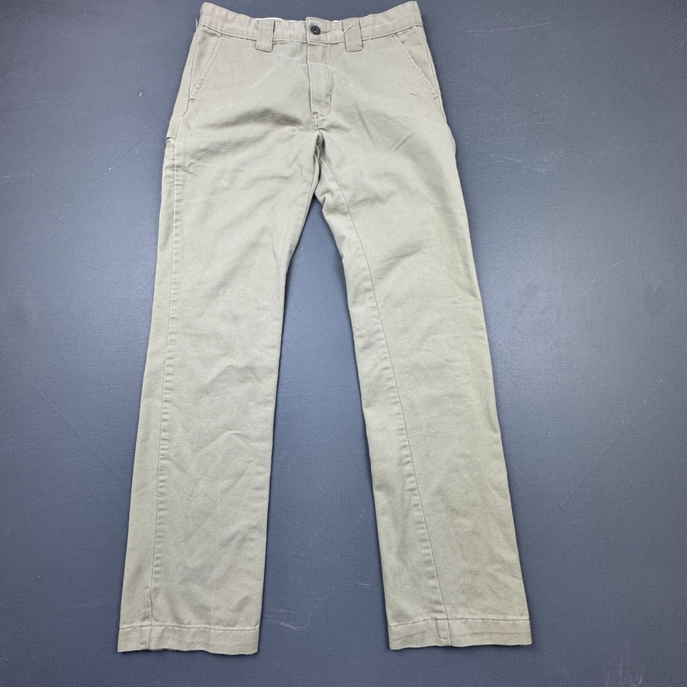 Dickies Boys 16 Khaki Straight Leg Flat Front Workwear Pants Durable Casual Wear